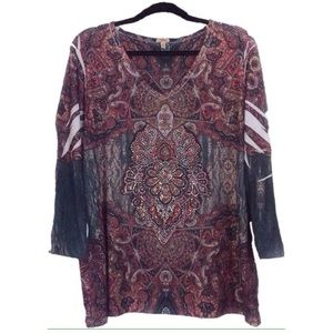 Reba Woman’s Colorful Rhinestone Top